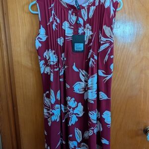 White Mark Red and White Floral Midi Dress